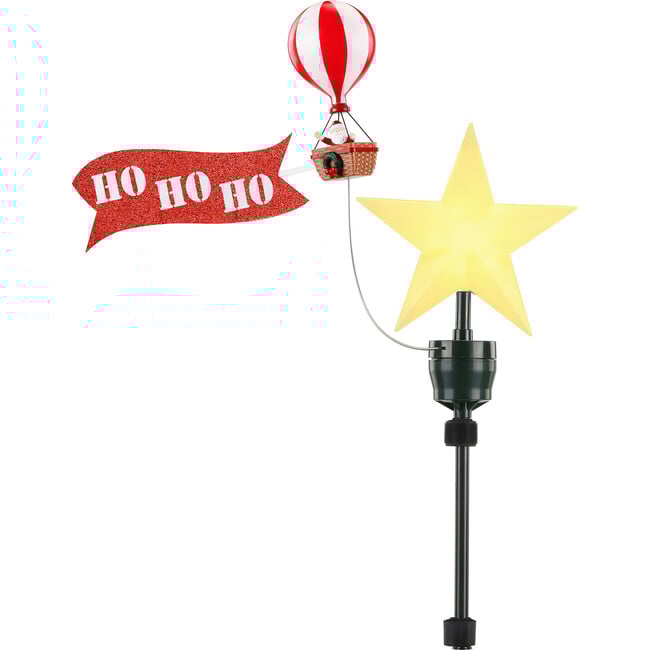 Animated Tree Topper, Santa in Balloon - Accents - 1