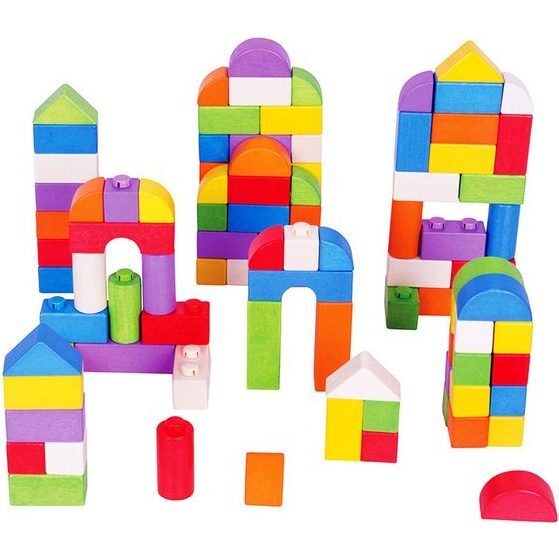 100 Piece Click Blocks, Multi - Woodens - 1