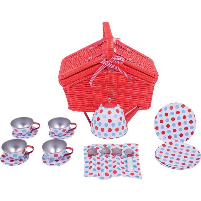 Polka Dot Basket Tea Set