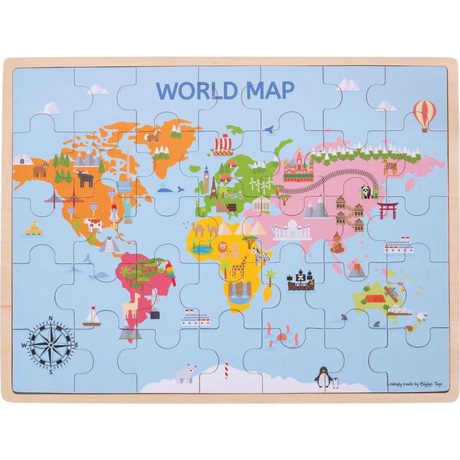 35-Piece World Map Puzzle
