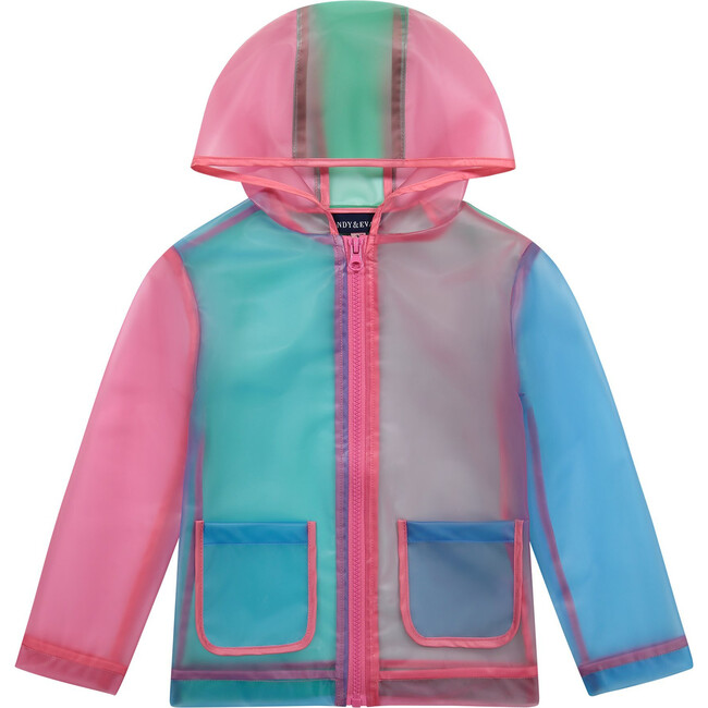 Girls Rainbow Rain Jacket, Rainbow