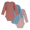 Reagan Long Sleeve Bodysuit Trio, Rose & Dusty Blue Multi - Onesies - 2