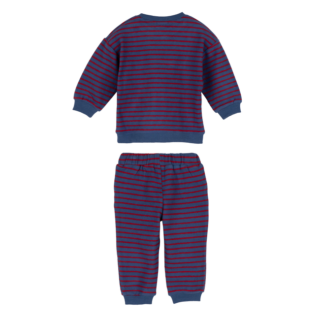 Fuzzy Jones Sweat Set, Navy & Red Stripe