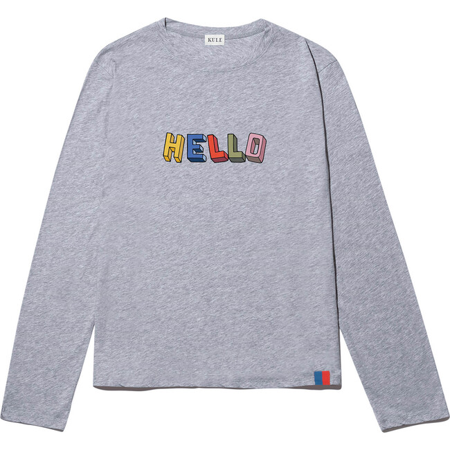 The Women's Modern Long HELLO, Heather Grey - Shirts - 1
