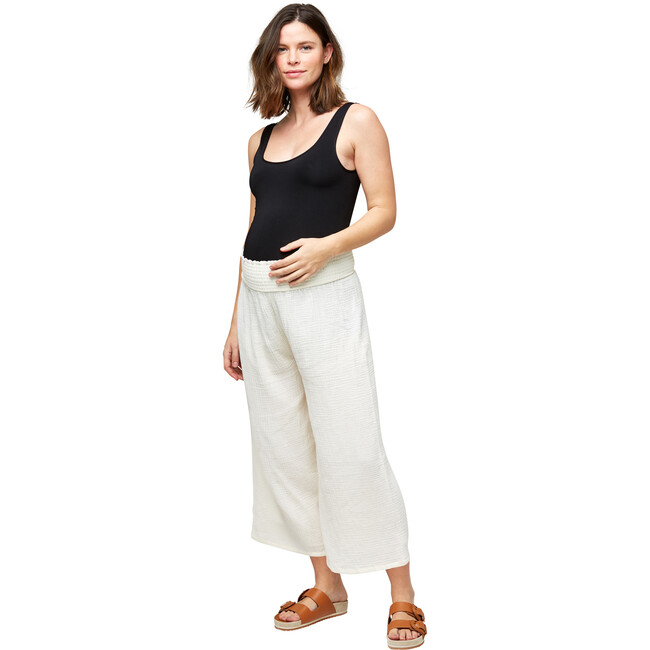 Women's Elliott Cotton Gauze Pant, Cream - Pants - 1