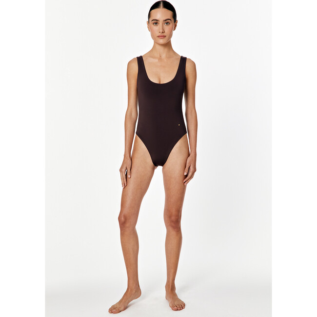 Women's Cora Scoop One Piece, Black/Mocha - One Pieces - 4