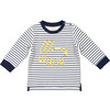Striped Bunny Sweatshirt and Dungarees, Yellow - Mixed Apparel Set - 3 - thumbnail