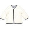 Reversible Quilted Breton Stripes Coat, Cream - Jackets - 3