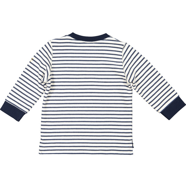 Striped Bunny Sweatshirt and Dungarees, Yellow - Mixed Apparel Set - 4