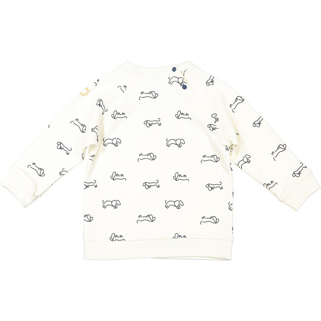 Running Dogs Sweatshirt, Bunny t-shirt and Breton Stripes Joggers, Cream - Mixed Apparel Set - 4