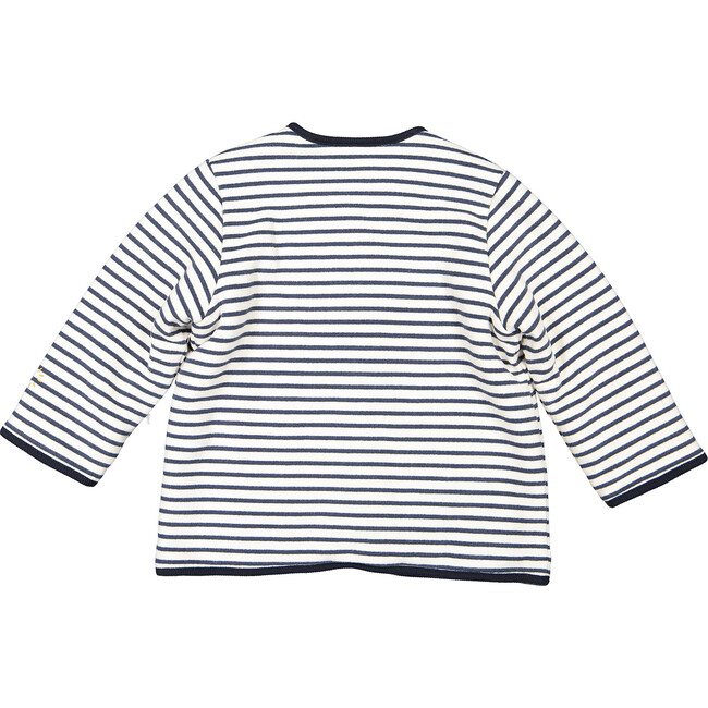 Reversible Quilted Breton Stripes Coat, Cream - Jackets - 4