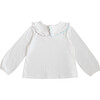 Ruffled Collar Blouse and Flower Power Sweatshirt, Lavender and White - Mixed Apparel Set - 4