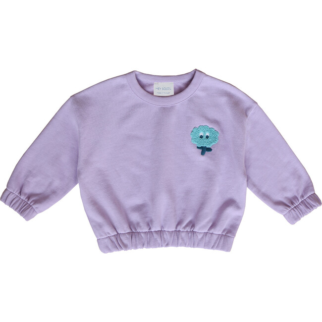 Ruffled Collar Blouse and Flower Power Sweatshirt, Lavender and White - Mixed Apparel Set - 5