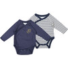 Pack Bodysuits, Navy and Cream - Onesies - 1 - thumbnail
