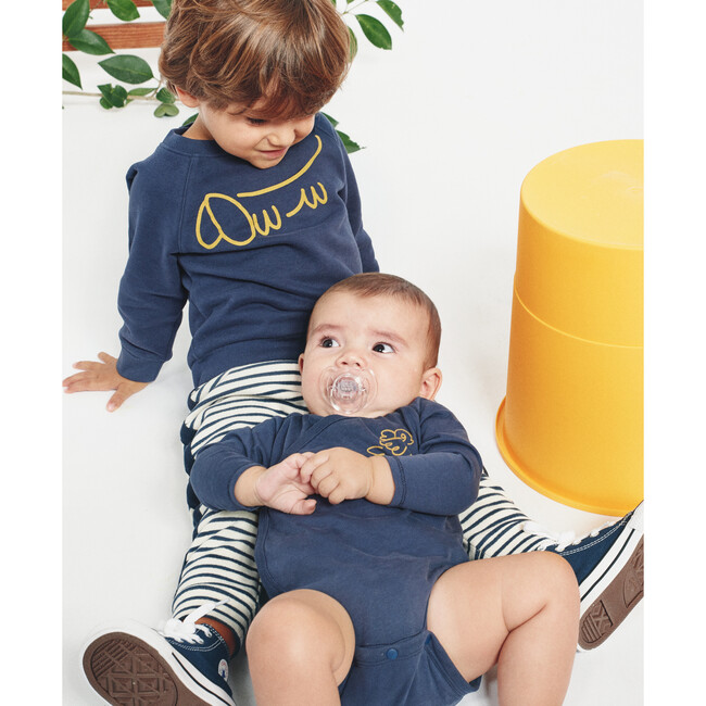Pack Bodysuits, Navy and Cream - Onesies - 6