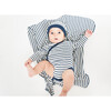 Breton Stripes Bodysuit and Blanket, Navy and Cream - Mixed Accessories Set - 2