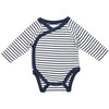 Breton Stripes Bodysuit and Blanket, Navy and Cream - Mixed Accessories Set - 3