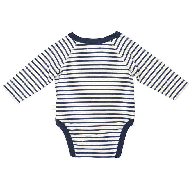 Breton Stripes Bodysuit and Blanket, Navy and Cream - Mixed Accessories Set - 4