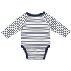 Breton Stripes Bodysuit and Blanket, Navy and Cream - Mixed Accessories Set - 4 - thumbnail