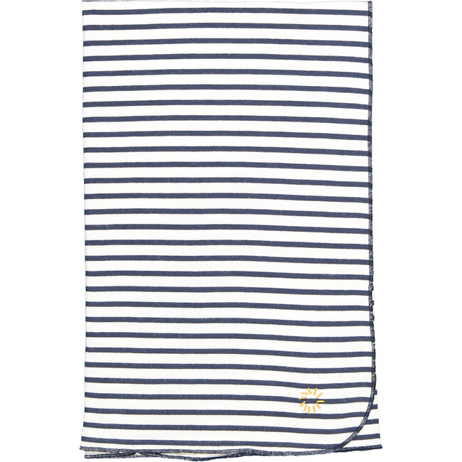 Breton Stripes Bodysuit and Blanket, Navy and Cream - Mixed Accessories Set - 5