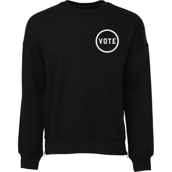 Vote Women's Side Zip Sweatshirt, Black - Sweatshirts - 1