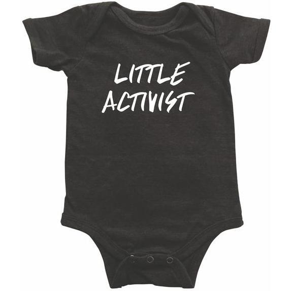 Little Activist Bodysuit, Charcoal