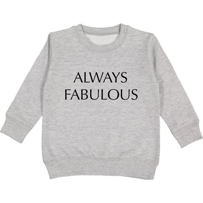 Always Fabulous Embroidered Pullover, Light Grey