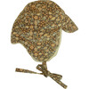 Winter Hat, Harvest Gray Floral with Tie - Hats - 4