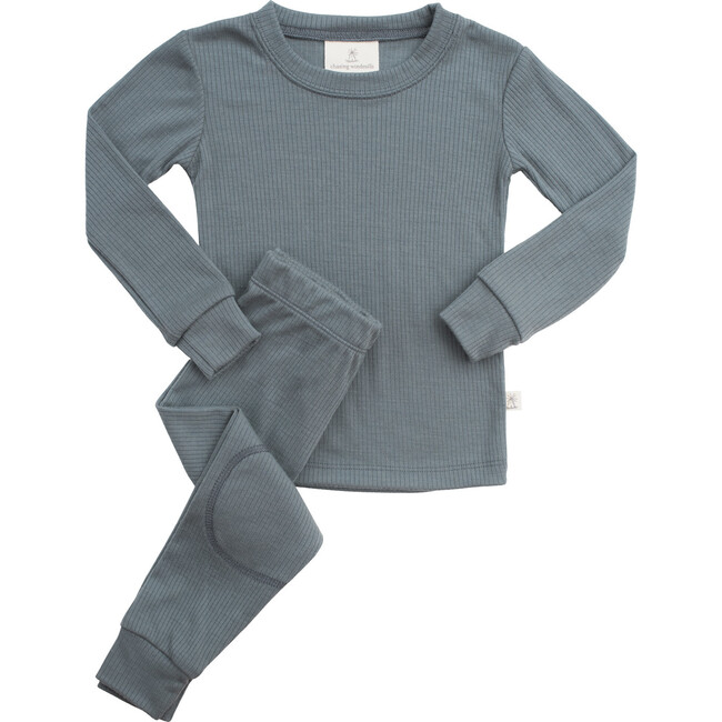 Rib Merino Wool Long Johns, Moondust