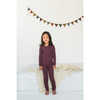 Rib Merino Wool Long Johns, Plum - Pajamas - 2