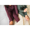 Rib Merino Wool Long Johns, Plum - Pajamas - 3