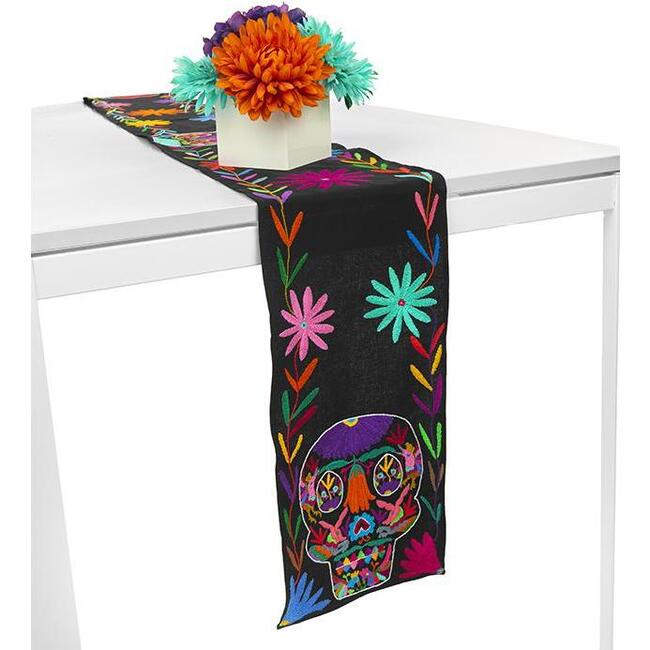 Otomi Skull Table Runner, Black - Tabletop - 1