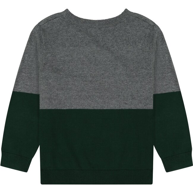 Graphic Print Sweater, Grey