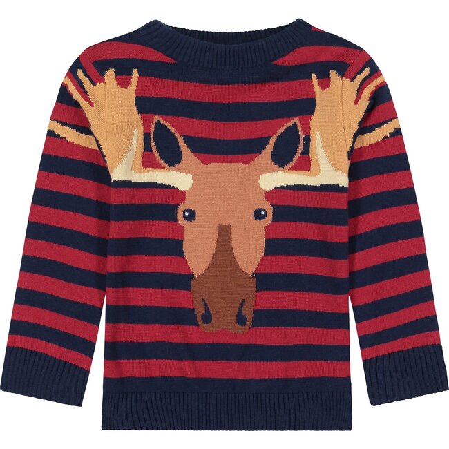 Graphic Print Sweater, Maroon