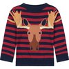 Graphic Print Sweater, Maroon - Sweaters - 1 - thumbnail