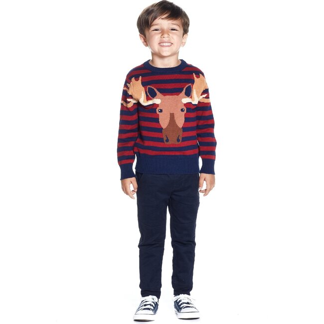 Graphic Print Sweater, Maroon - Sweaters - 2