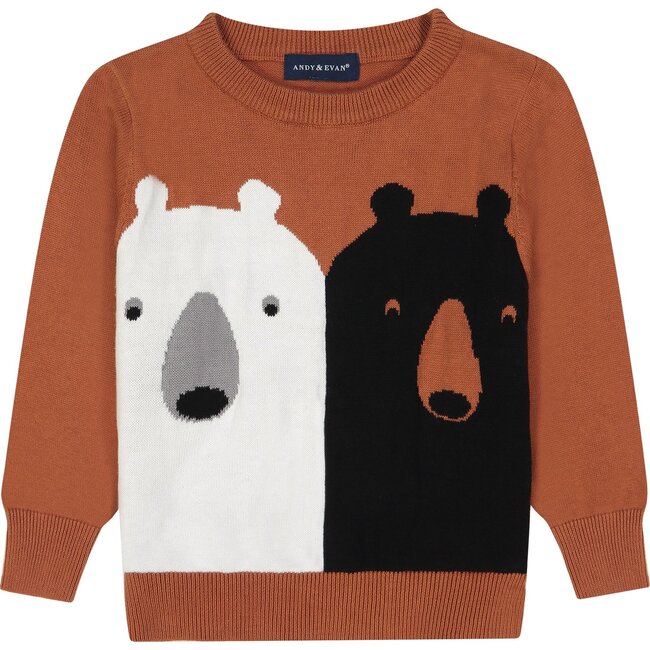 Graphic Print Sweater, Brown - Sweaters - 1