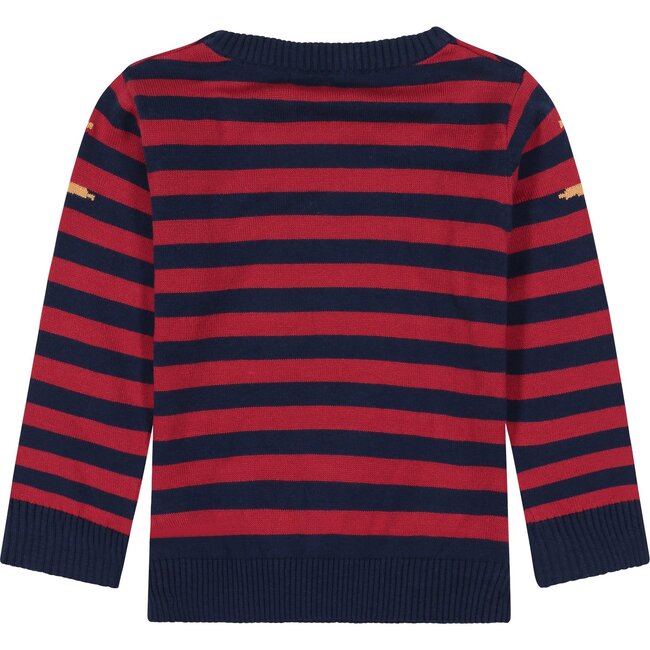 Graphic Print Sweater, Maroon - Sweaters - 3