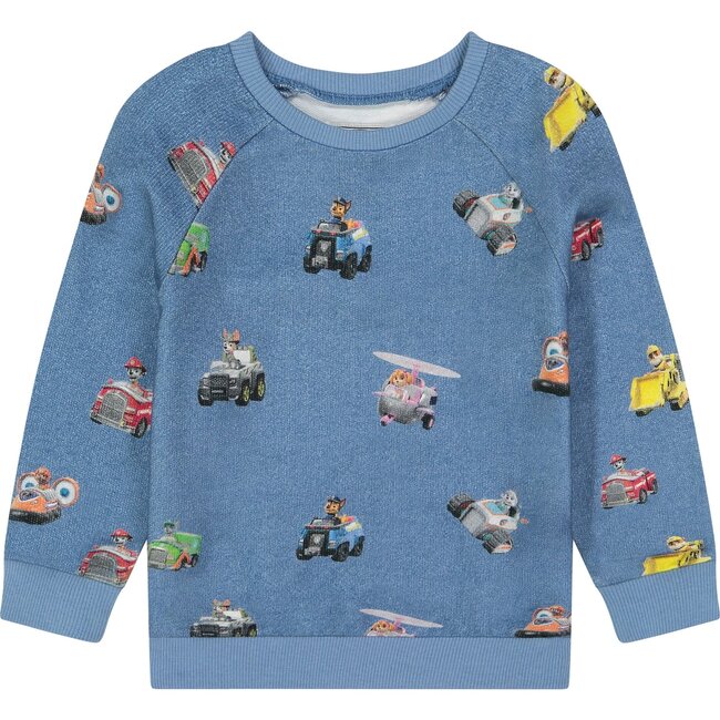 Andy & Evan x PAW Patrol Vehicles All Over Sweat Set, Blue - Sweaters - 4