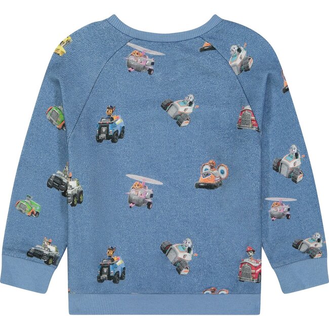 Andy & Evan x PAW Patrol Vehicles All Over Sweat Set, Blue - Sweaters - 6