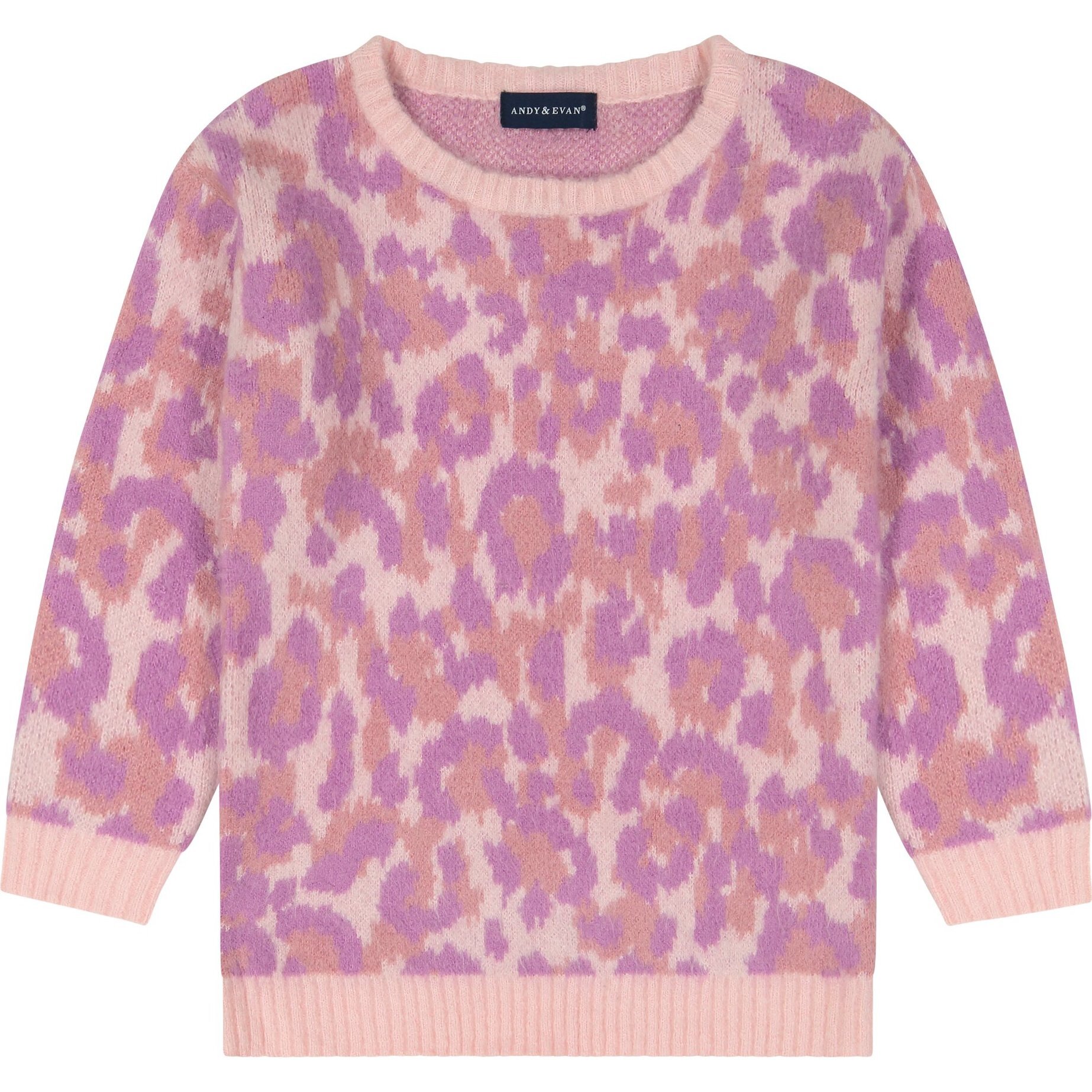 Leopard Sweater Tunic, Pink - Sweaters - 1