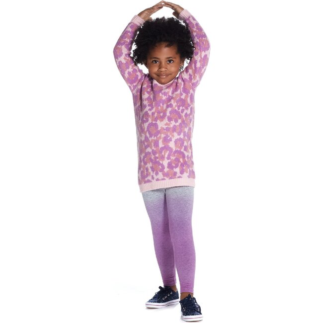 Leopard Sweater Tunic, Pink - Sweaters - 3