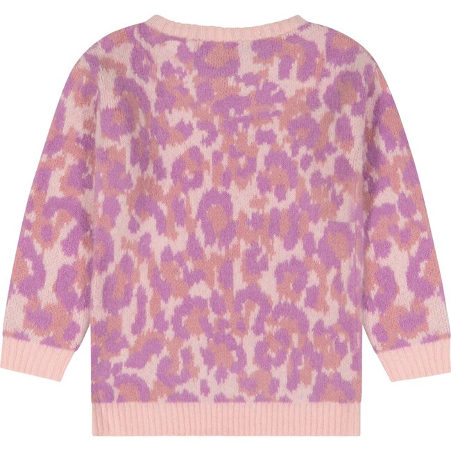 Leopard Sweater Tunic, Pink - Sweaters - 4