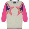 Star Tunic Sweater Dress, Cream - Sweaters - 1 - thumbnail