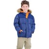 Nordic Coat with Detachable Faux Hood, Navy - Jackets - 2