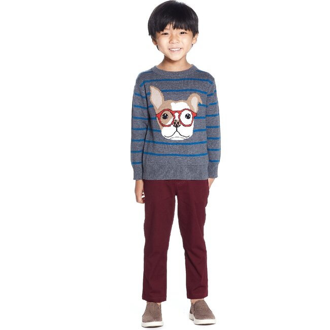 Dog Crew Neck Sweater, Grey - Sweaters - 2