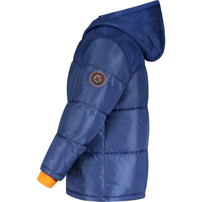 Nordic Coat with Detachable Faux Hood, Navy - Jackets - 6