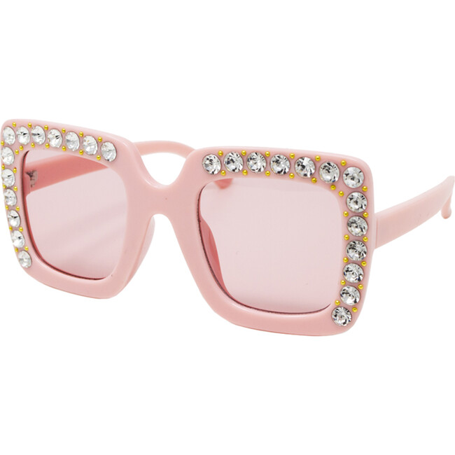 Pink Sqaure Crsytal Sunglasses