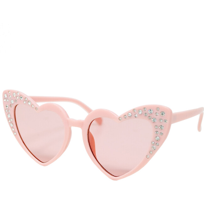 Pink Crystal Heart Sunglasses