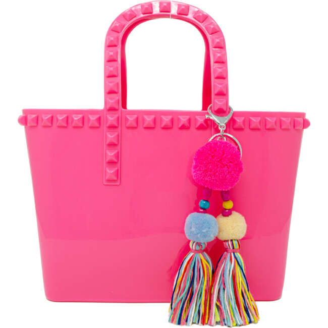 Tiny Jelly Tote Bag, Hot Pink